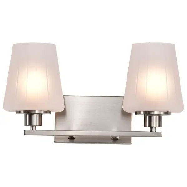 Lune 2-Light Vanity in Brushed Nickel with Etched White Glass - Image 8