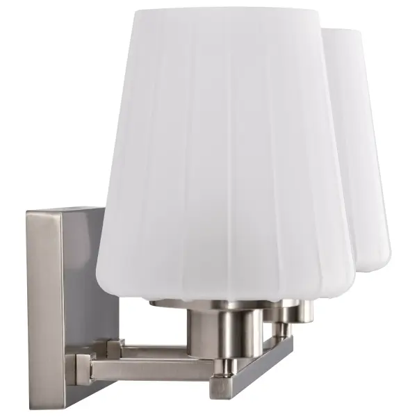 Lune 2-Light Vanity in Brushed Nickel with Etched White Glass - Image 9