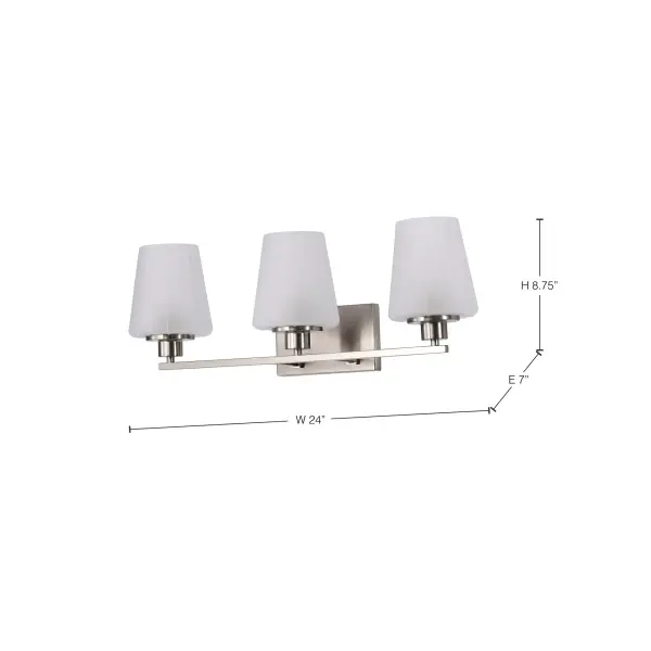 Lune 3-Light Vanity in Brushed Nickel with Etched White Glass - Image 17
