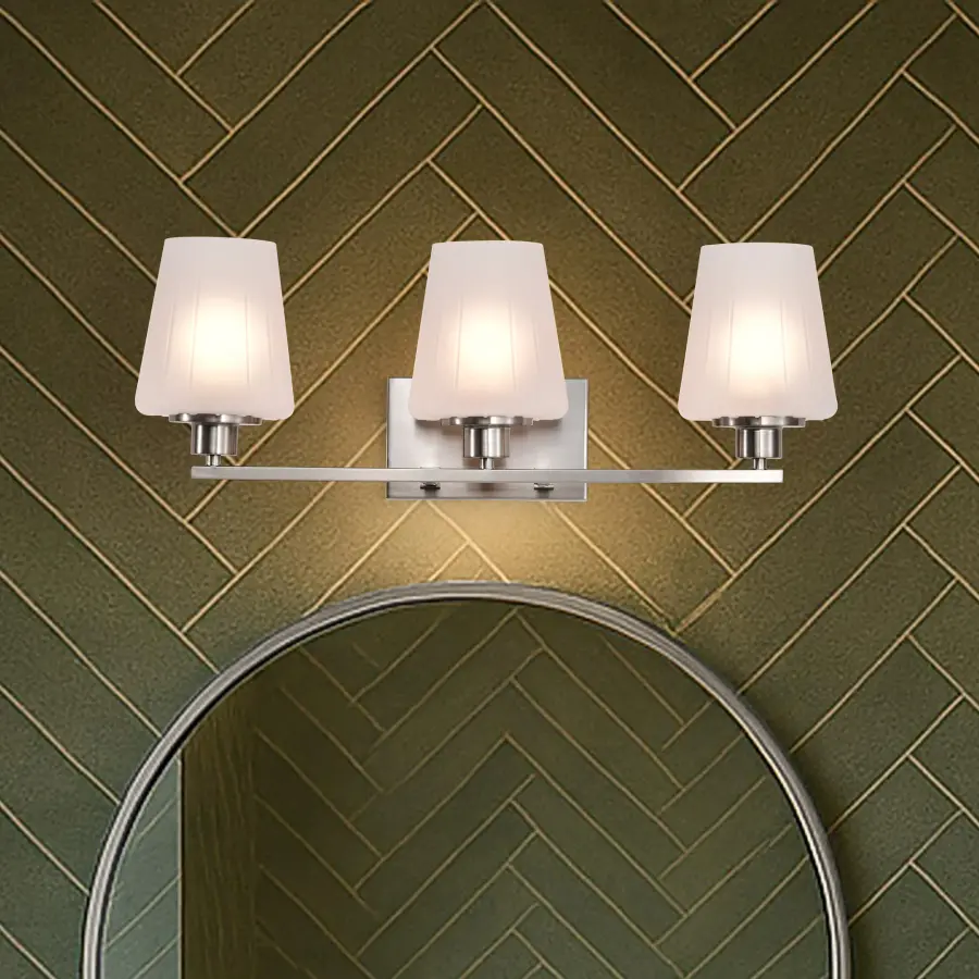 Lune 3-Light Vanity in Brushed Nickel with Etched White Glass - Image 19