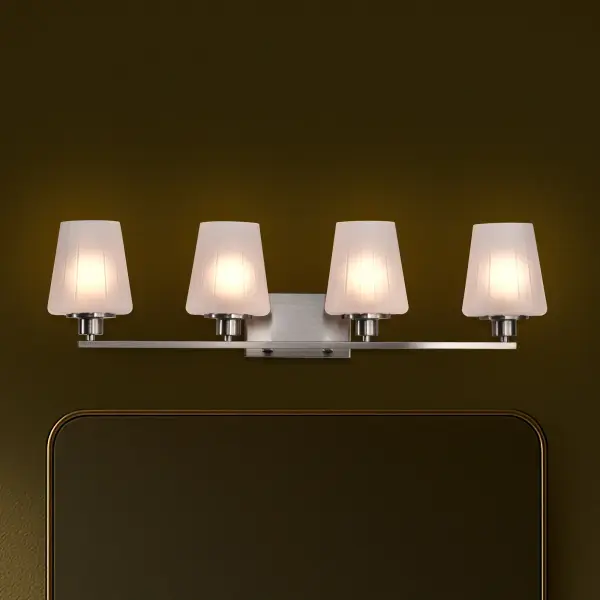 Lune 4-Light Vanity in Brushed Nickel with Etched White Glass - Image 20