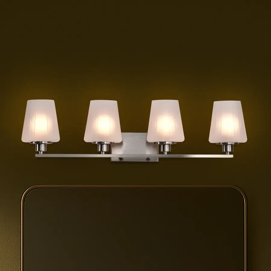 Lune 4-Light Vanity in Brushed Nickel with Etched White Glass - Image 20