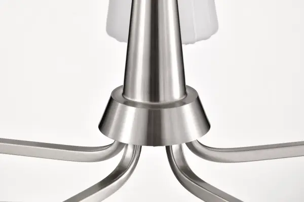 Lune 5-Light Chandelier in Brushed Nickel with Etched White Glass - Image 13