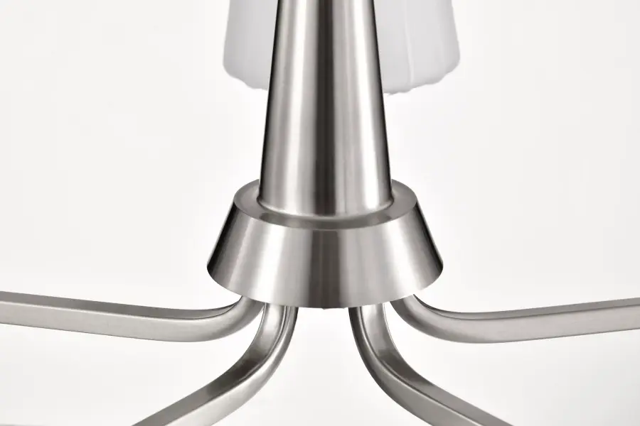 Lune 5-Light Chandelier in Brushed Nickel with Etched White Glass - Image 13