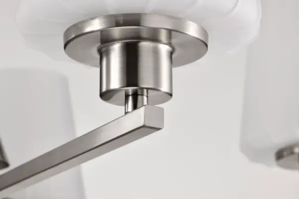 Lune 5-Light Chandelier in Brushed Nickel with Etched White Glass - Image 9