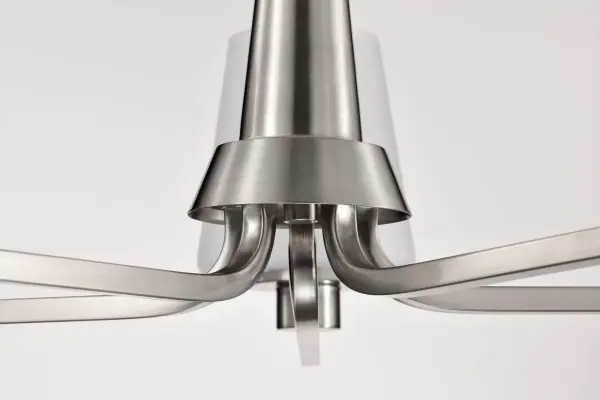 Lune 5-Light Chandelier in Brushed Nickel with Etched White Glass - Image 10