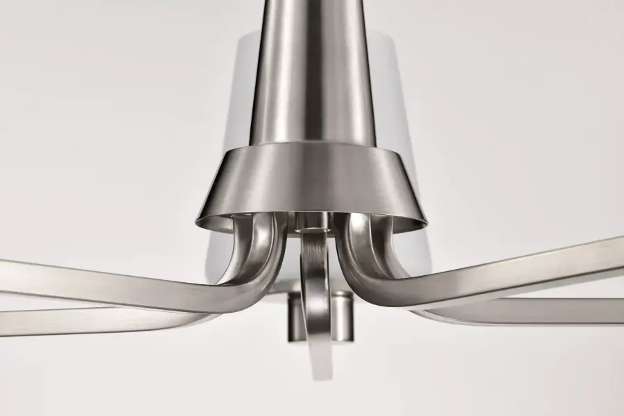 Lune 5-Light Chandelier in Brushed Nickel with Etched White Glass - Image 10