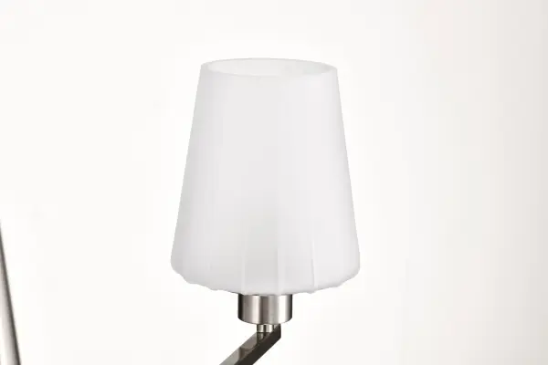 Lune 6-Light Chandelier in Brushed Nickel with Etched White Glass - Image 12