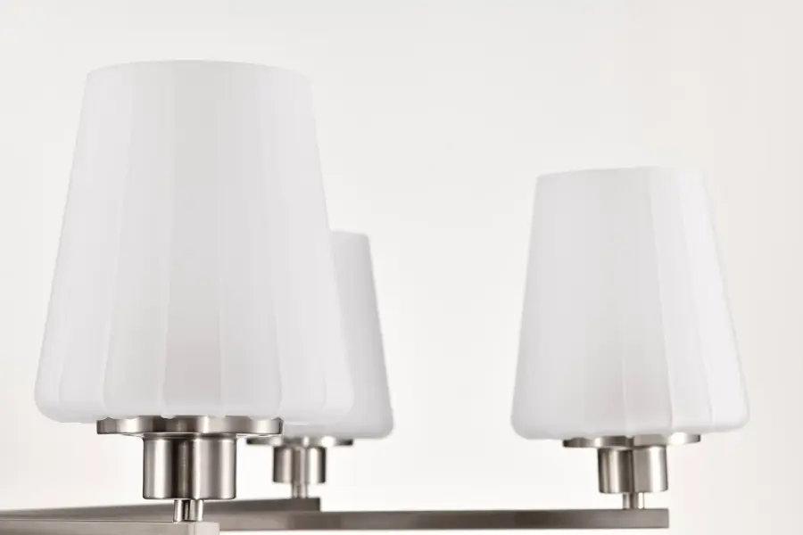 Lune 6-Light Chandelier in Brushed Nickel with Etched White Glass - Image 13