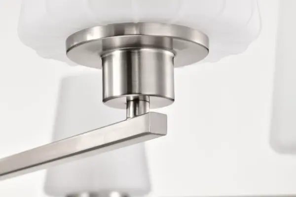 Lune 6-Light Chandelier in Brushed Nickel with Etched White Glass - Image 7