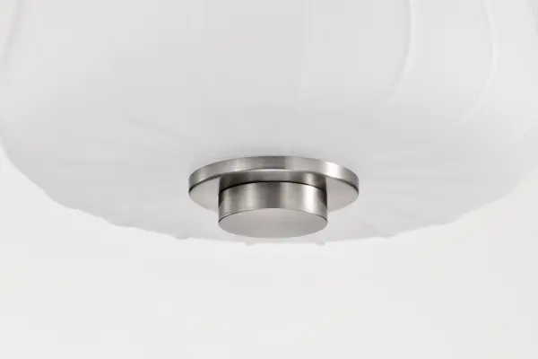 Lune Mini Pendant - Brushed Nickel with Etched White Glass - Image 12
