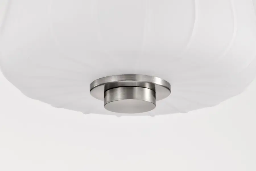 Lune Mini Pendant - Brushed Nickel with Etched White Glass - Image 12