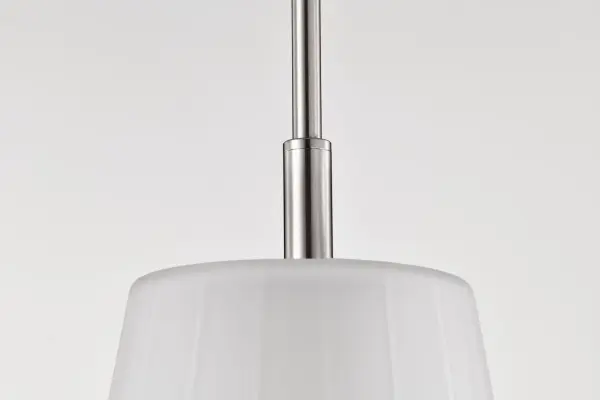 Lune Mini Pendant - Brushed Nickel with Etched White Glass - Image 7