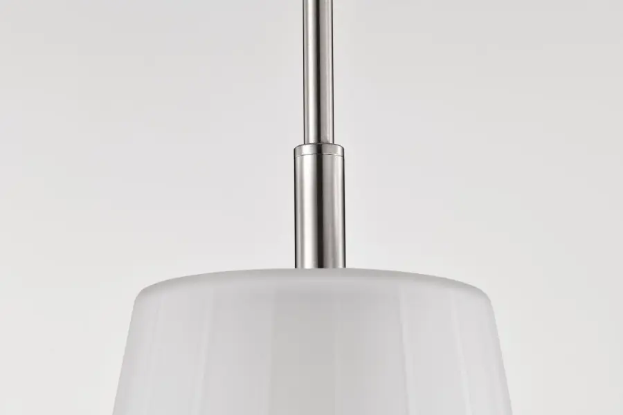Lune Mini Pendant - Brushed Nickel with Etched White Glass - Image 7