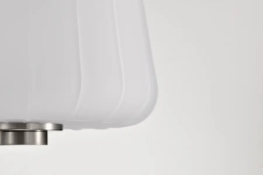 Lune Mini Pendant - Brushed Nickel with Etched White Glass - Image 8