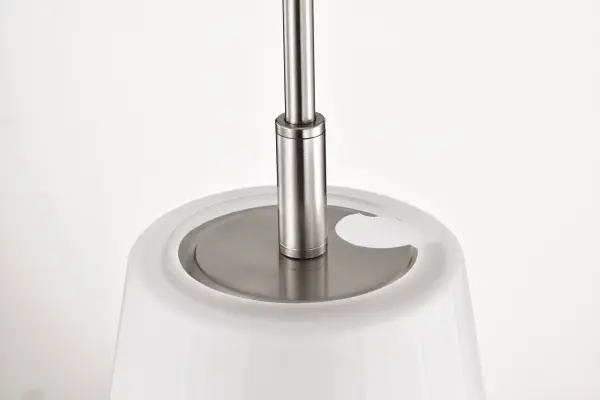 Lune Mini Pendant - Brushed Nickel with Etched White Glass - Image 10