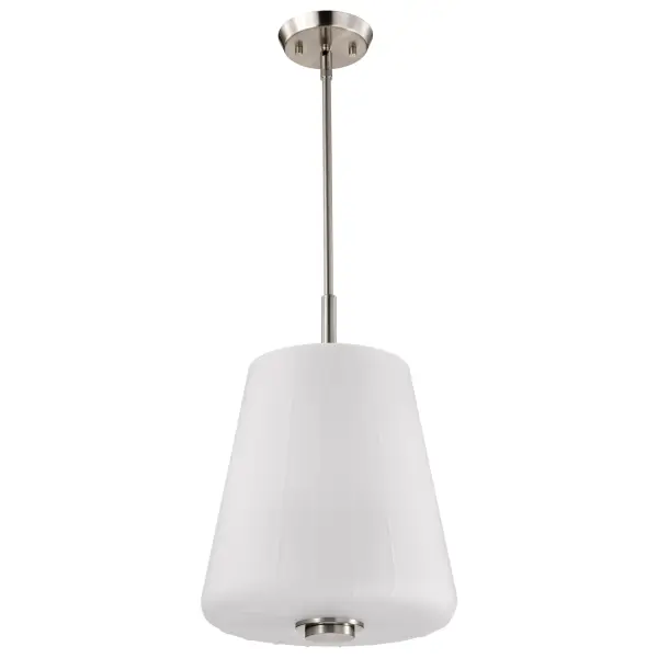 Lune 3-Light Pendant in Brushed Nickel with Etched White Glass - Image 1