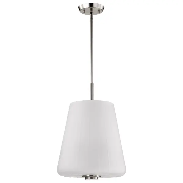 Lune 3-Light Pendant in Brushed Nickel with Etched White Glass - Image 3