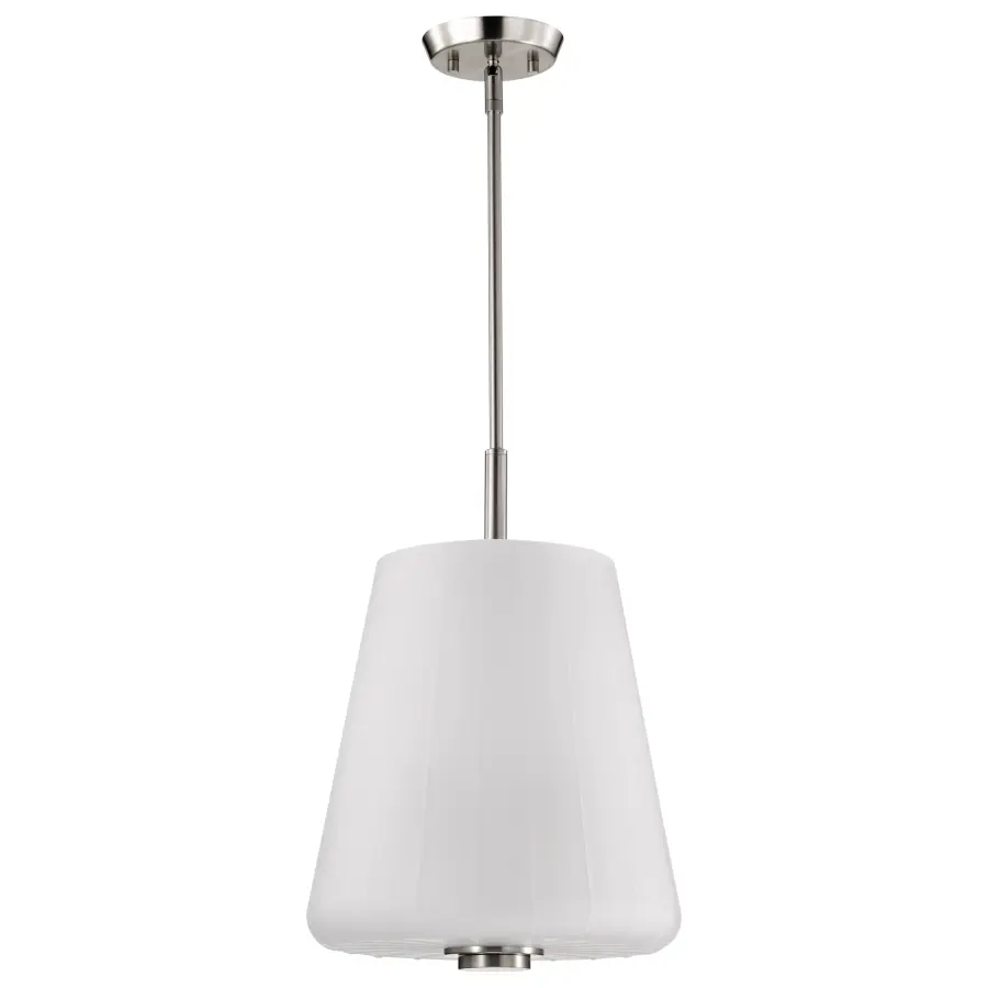 Lune 3-Light Pendant in Brushed Nickel with Etched White Glass - Image 3