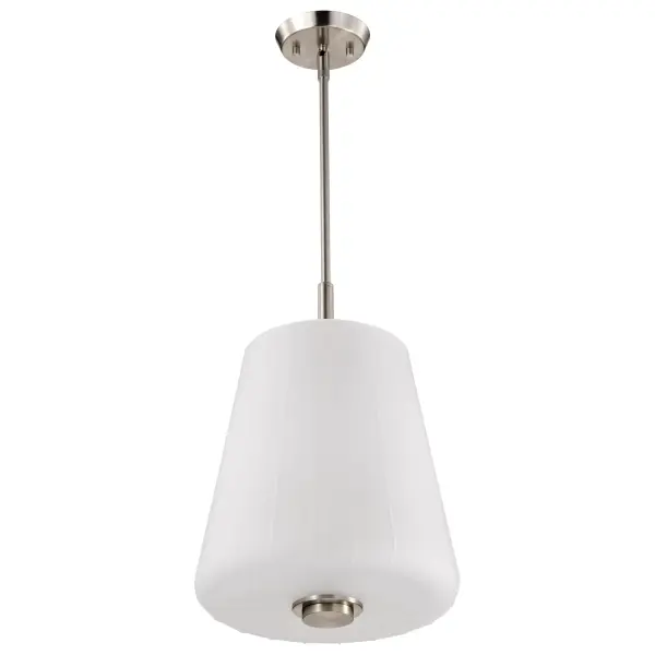 Lune 3-Light Pendant in Brushed Nickel with Etched White Glass - Image 5
