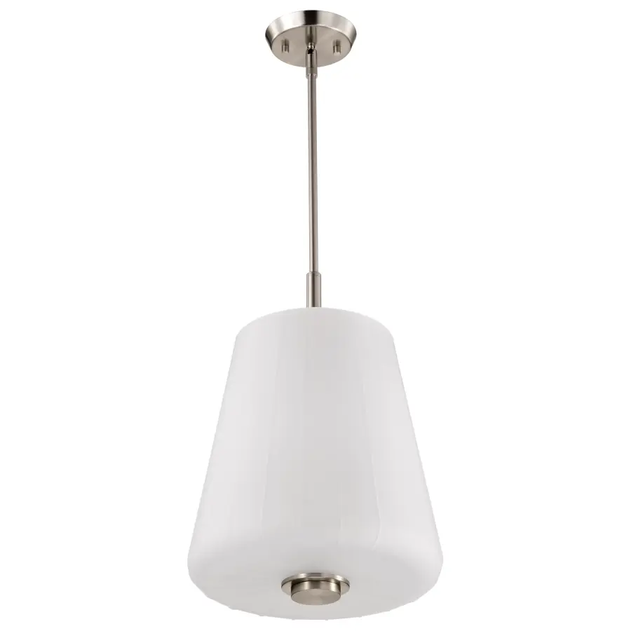 Lune 3-Light Pendant in Brushed Nickel with Etched White Glass - Image 5
