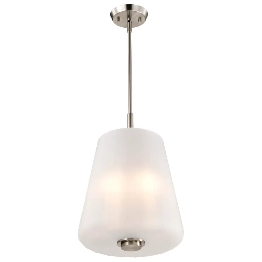 Lune 3-Light Pendant in Brushed Nickel with Etched White Glass - Image 6