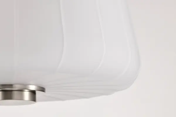 Lune 3-Light Pendant in Brushed Nickel with Etched White Glass - Image 7