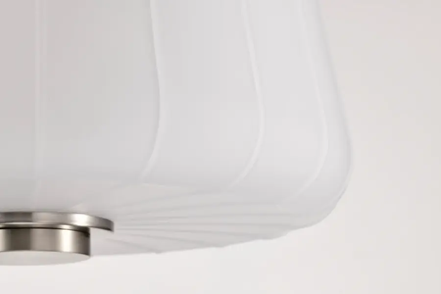 Lune 3-Light Pendant in Brushed Nickel with Etched White Glass - Image 7
