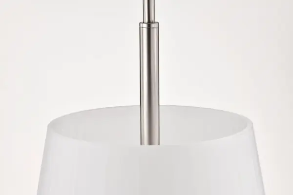 Lune 3-Light Pendant in Brushed Nickel with Etched White Glass - Image 9