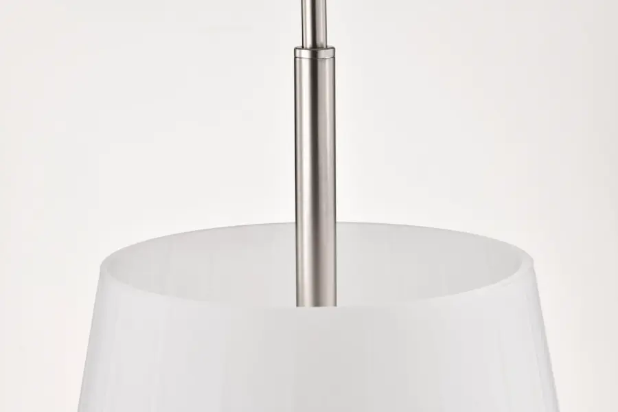 Lune 3-Light Pendant in Brushed Nickel with Etched White Glass - Image 9