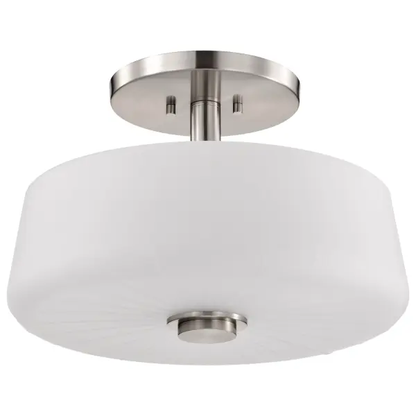 Lune 3-Light Semi-Flush Mount in Brushed Nickel - Image 1