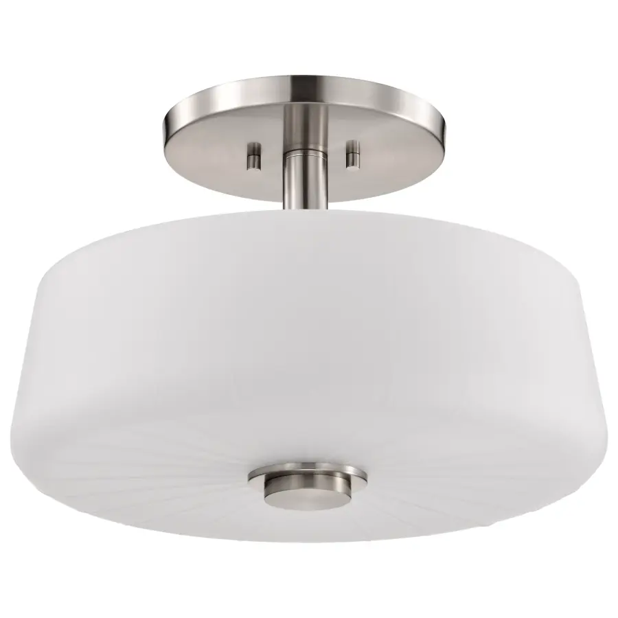 Lune 3-Light Semi-Flush Mount in Brushed Nickel - Image 1