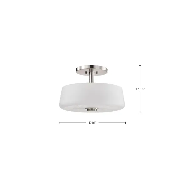 Lune 3-Light Semi-Flush Mount in Brushed Nickel - Image 12