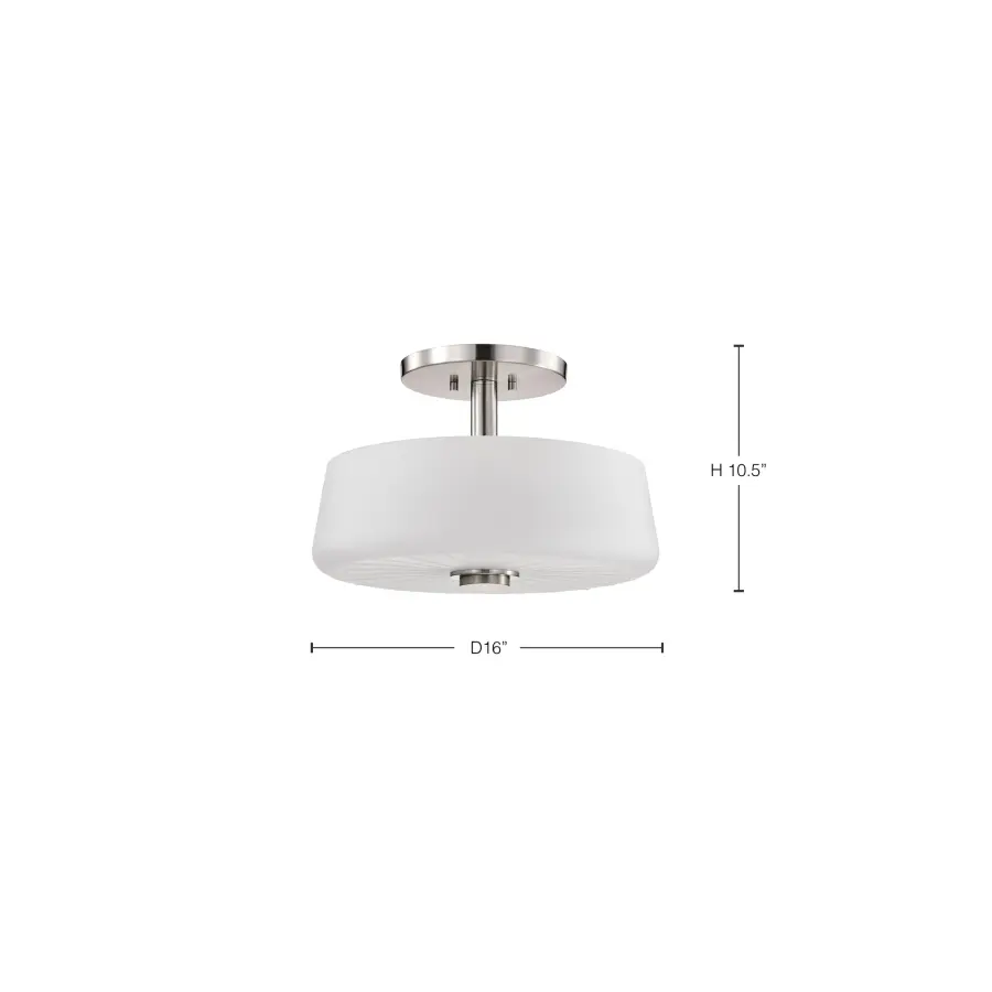 Lune 3-Light Semi-Flush Mount in Brushed Nickel - Image 12