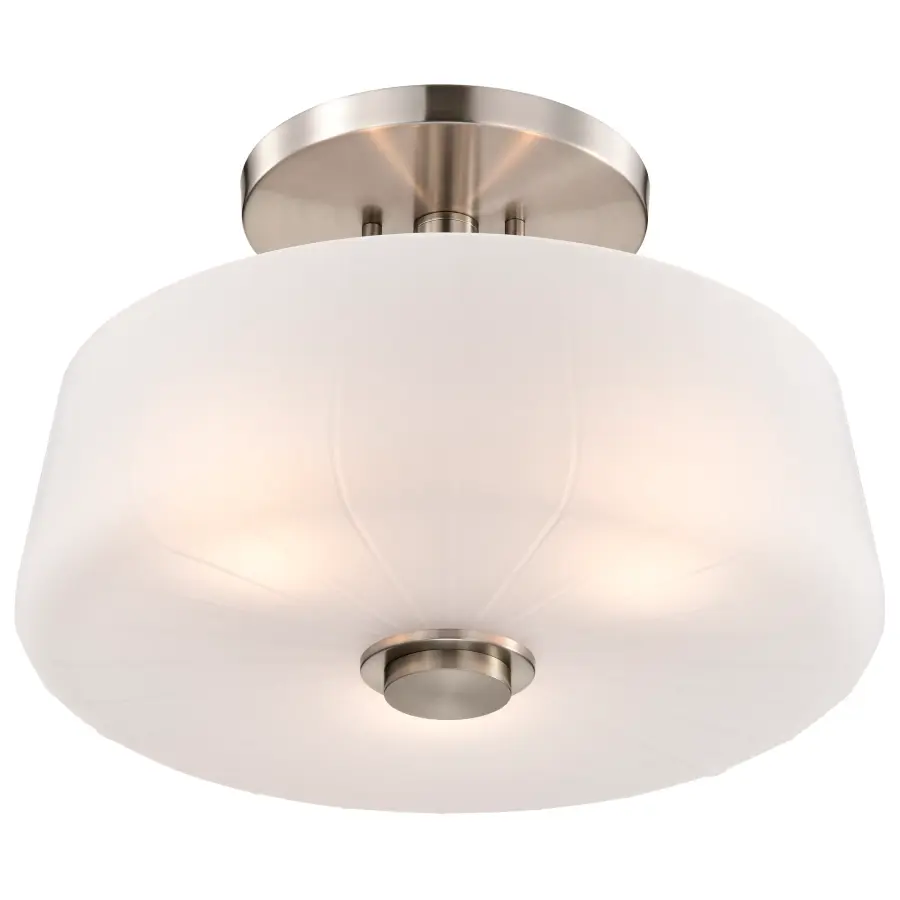 Lune 3-Light Semi-Flush Mount in Brushed Nickel - Image 4