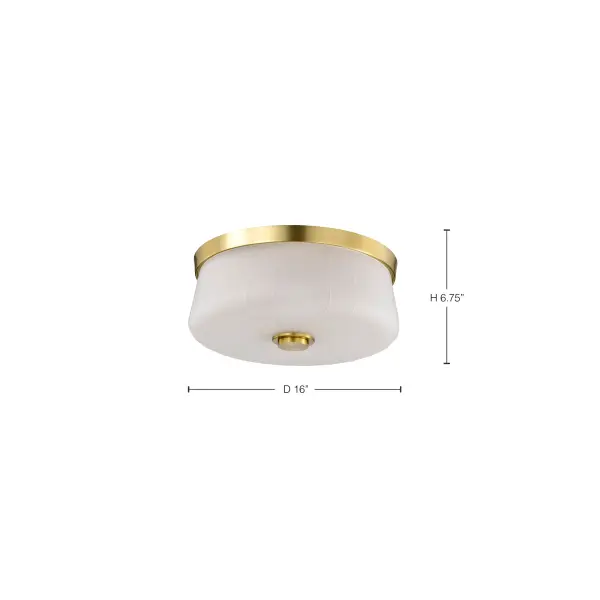 Lune 3-Light Flush Mount in Vintage Brass with Etched White Glass - Image 12