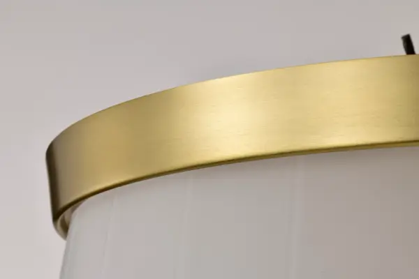 Lune 3-Light Flush Mount in Vintage Brass with Etched White Glass - Image 7