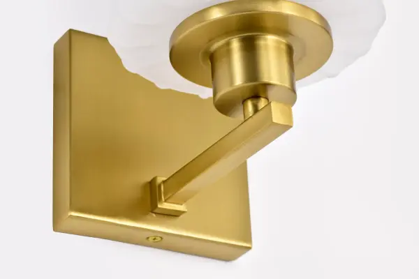 Lune 1-Light Vanity Sconce in Vintage Brass with Etched White Glass - Image 13