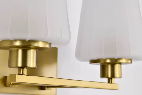 Lune 2-Light Vanity in Vintage Brass with Etched White Glass - Image 12