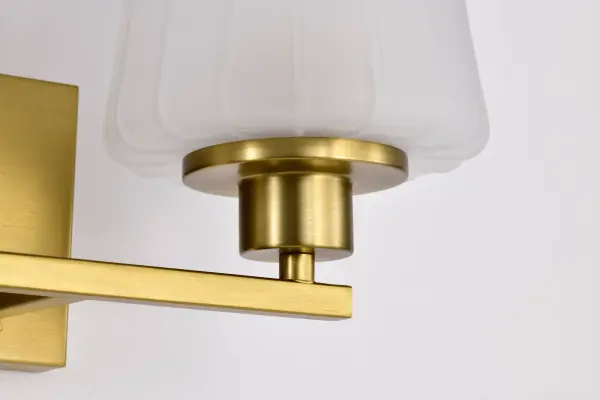 Lune 2-Light Vanity in Vintage Brass with Etched White Glass - Image 14