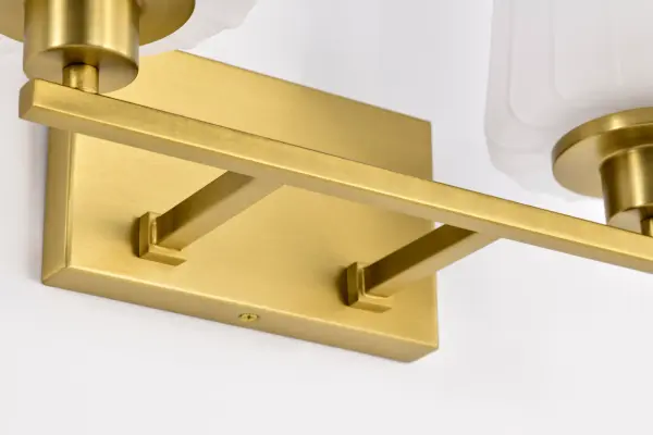 Lune 2-Light Vanity in Vintage Brass with Etched White Glass - Image 15
