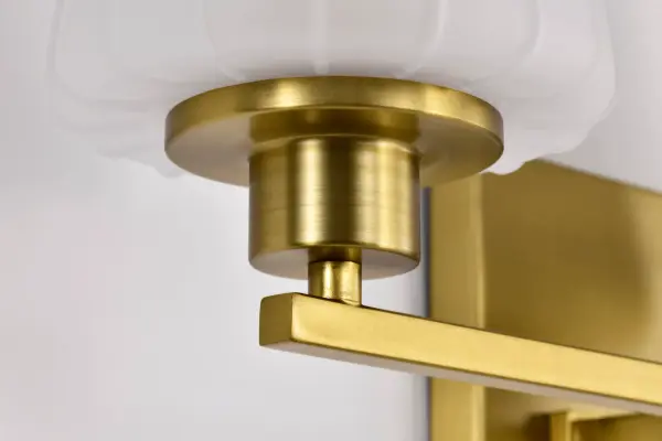 Lune 3-Light Vanity in Vintage Brass with Etched White Glass - Image 11