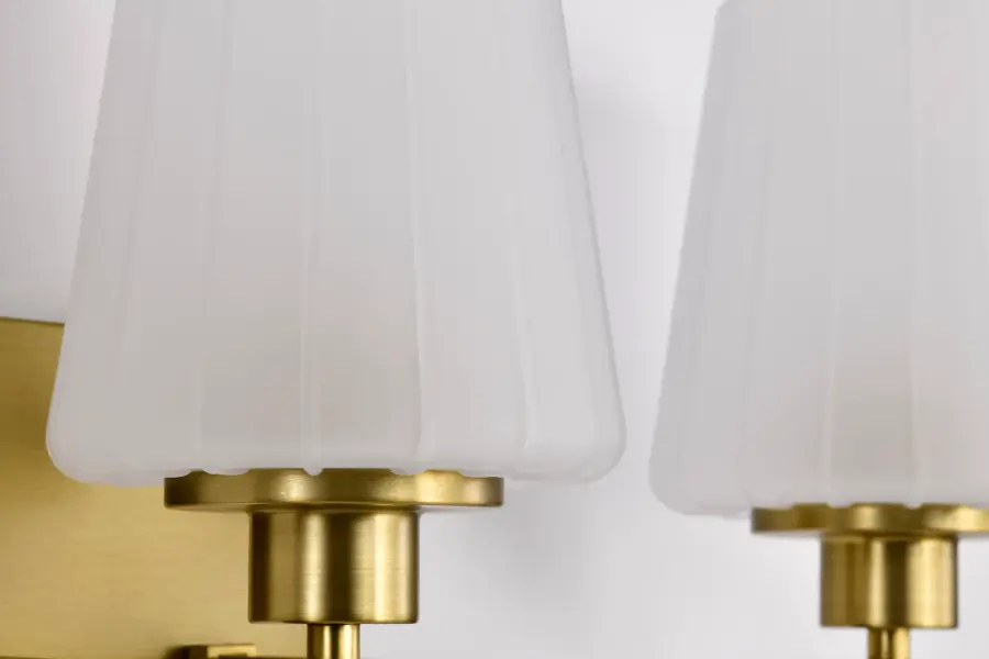 Lune 3-Light Vanity in Vintage Brass with Etched White Glass - Image 12