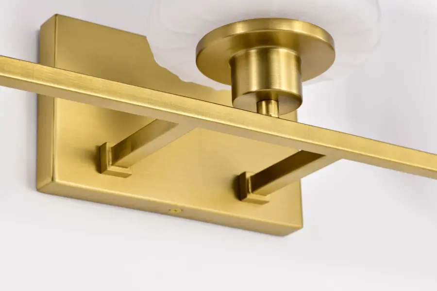 Lune 3-Light Vanity in Vintage Brass with Etched White Glass - Image 14