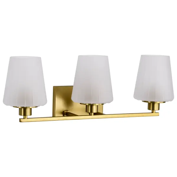 Lune 3-Light Vanity in Vintage Brass with Etched White Glass - Image 5