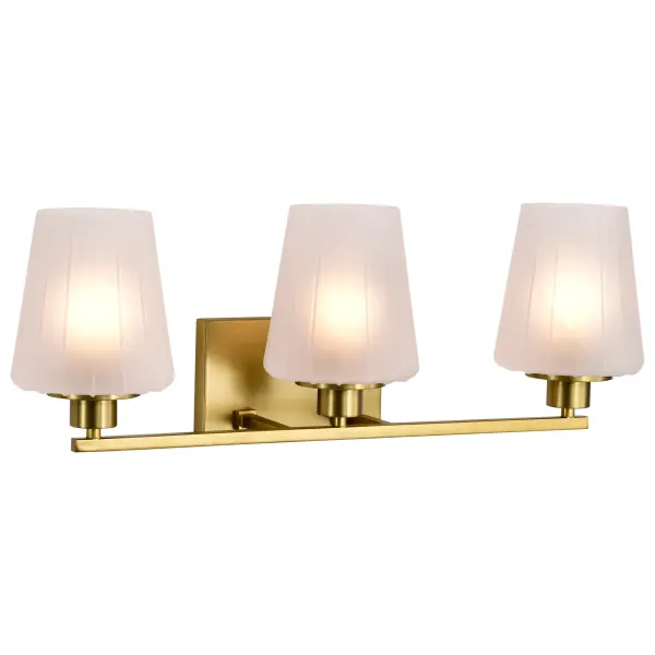 Lune 3-Light Vanity in Vintage Brass with Etched White Glass - Image 6