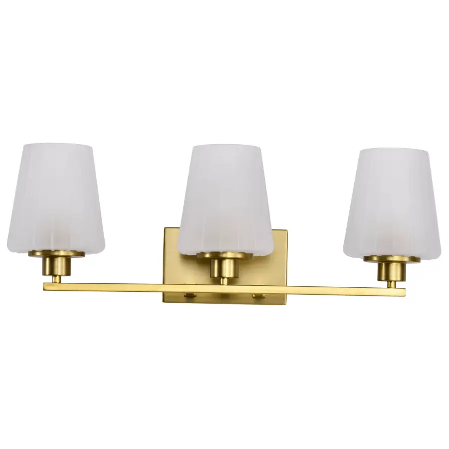 Lune 3-Light Vanity in Vintage Brass with Etched White Glass - Image 7