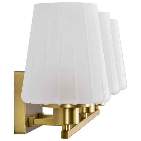 Lune 3-Light Vanity in Vintage Brass with Etched White Glass - Image 9