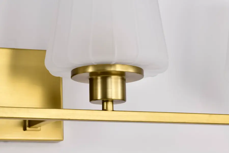 Lune 4-Light Vanity in Vintage Brass with Etched White Glass - Image 11
