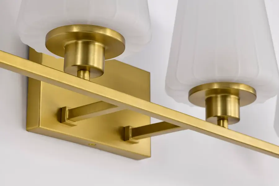 Lune 4-Light Vanity in Vintage Brass with Etched White Glass - Image 14